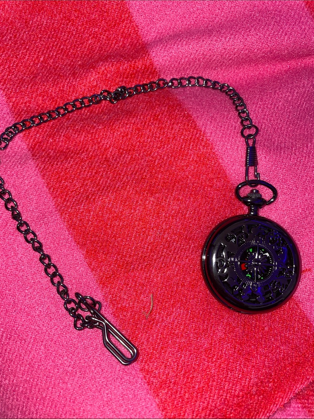 Black Filigree Pocket compass